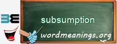 WordMeaning blackboard for subsumption